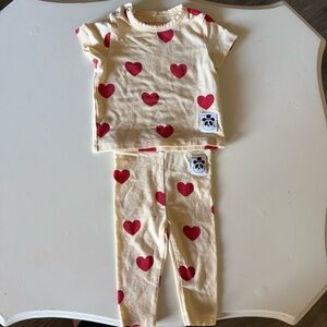 Mini Rodini Red Heart Pajama Set